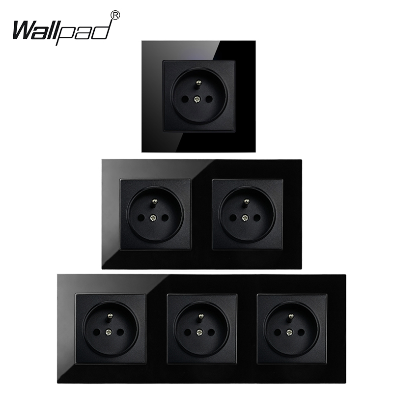 Home Improvement Outlet - Siyah Cam Wallpad Elektrik Çıkışı Paneli