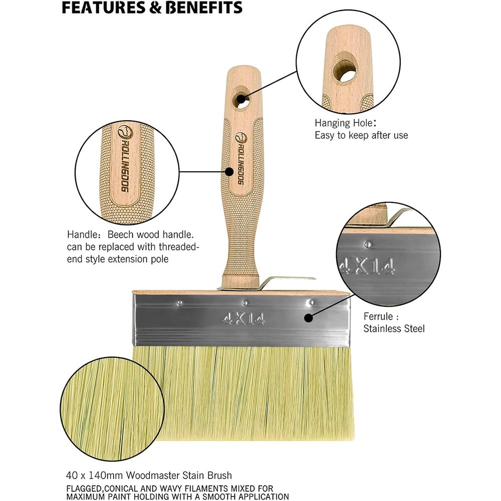 5.5 Büyük Limewash Dek Fırçası - Wood Stain Brush incelemesi ve fiyatı